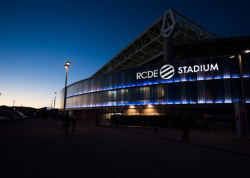 BARCELONA, SPAIN - JANUARY 27: An outside view of the stadium ahead of the La Liga match between RCD Espanyol and Real Madrid CF at RCDE Stadium on January 27, 2019 in Barcelona, Spain. (Photo by Alex Caparros/Getty Images)