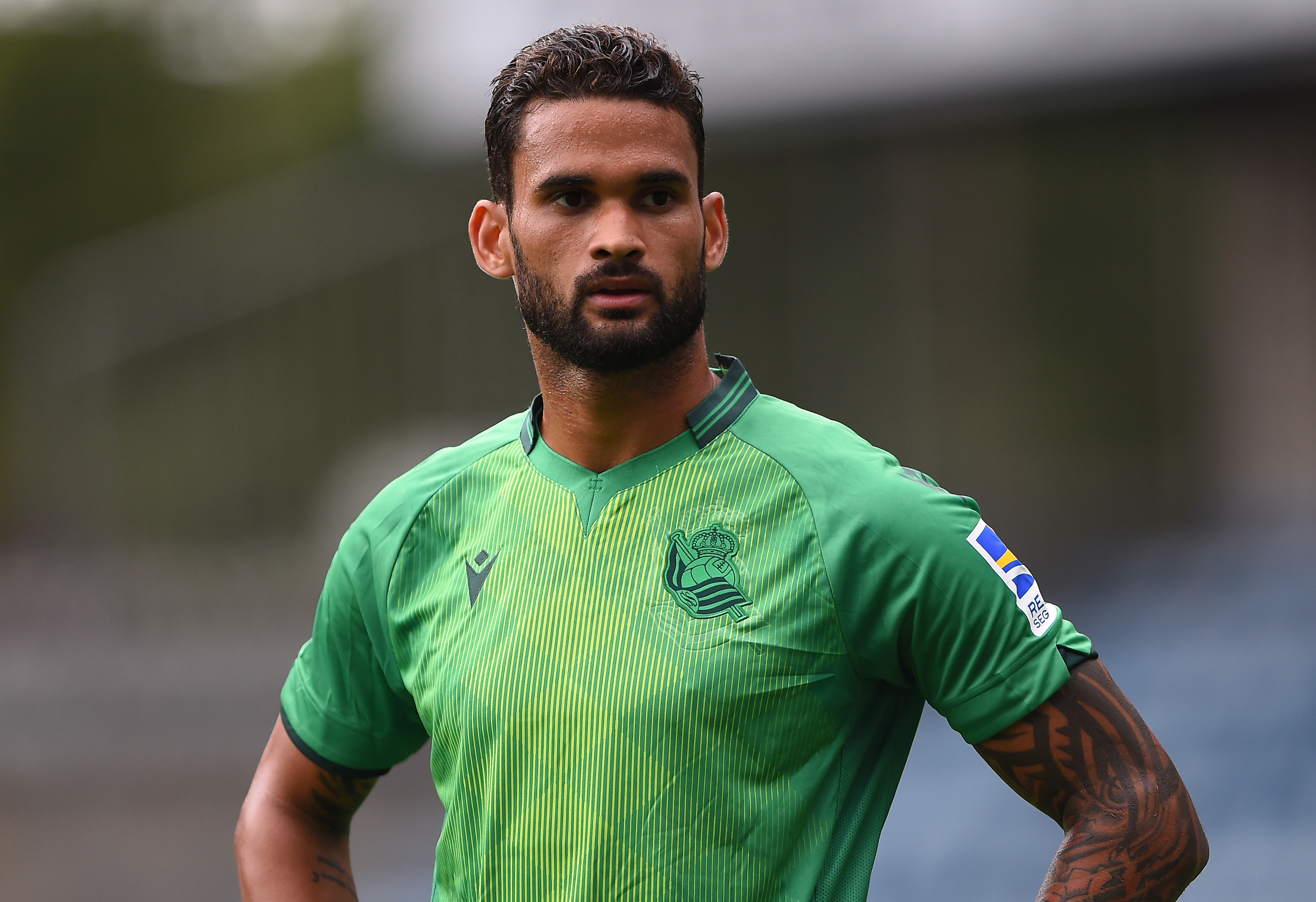 LONDON, ENGLAND - JULY 27: Willian Jose of Real Sociedad looks on during the Pre-Season Friendly between Millwall and Real Sociedad at The Den on July 27, 2019 in London, England. (Photo by Harriet Lander/Getty Images)