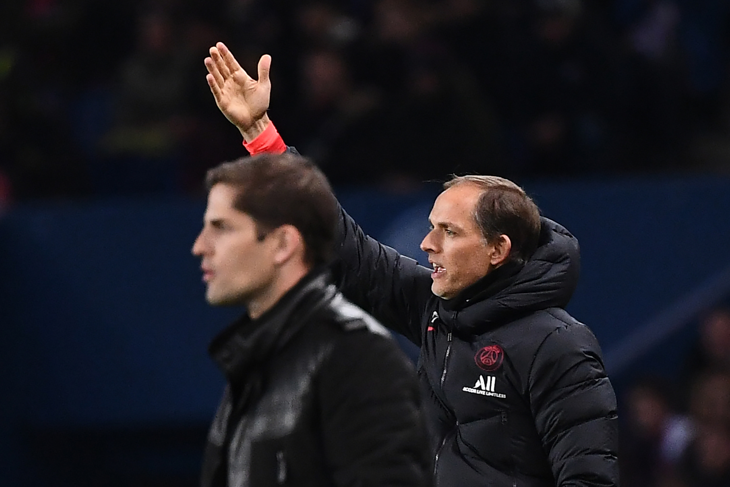 Monaco's Spanish coach Robert Moreno reacts during the French L1 football match between Paris Saint-Germain and AS Monaco at the Parc des Princes stadium in Paris on January 12, 2020. (Photo by Anne-Christine POUJOULAT / AFP) (Photo by ANNE-CHRISTINE POUJOULAT/AFP via Getty Images)