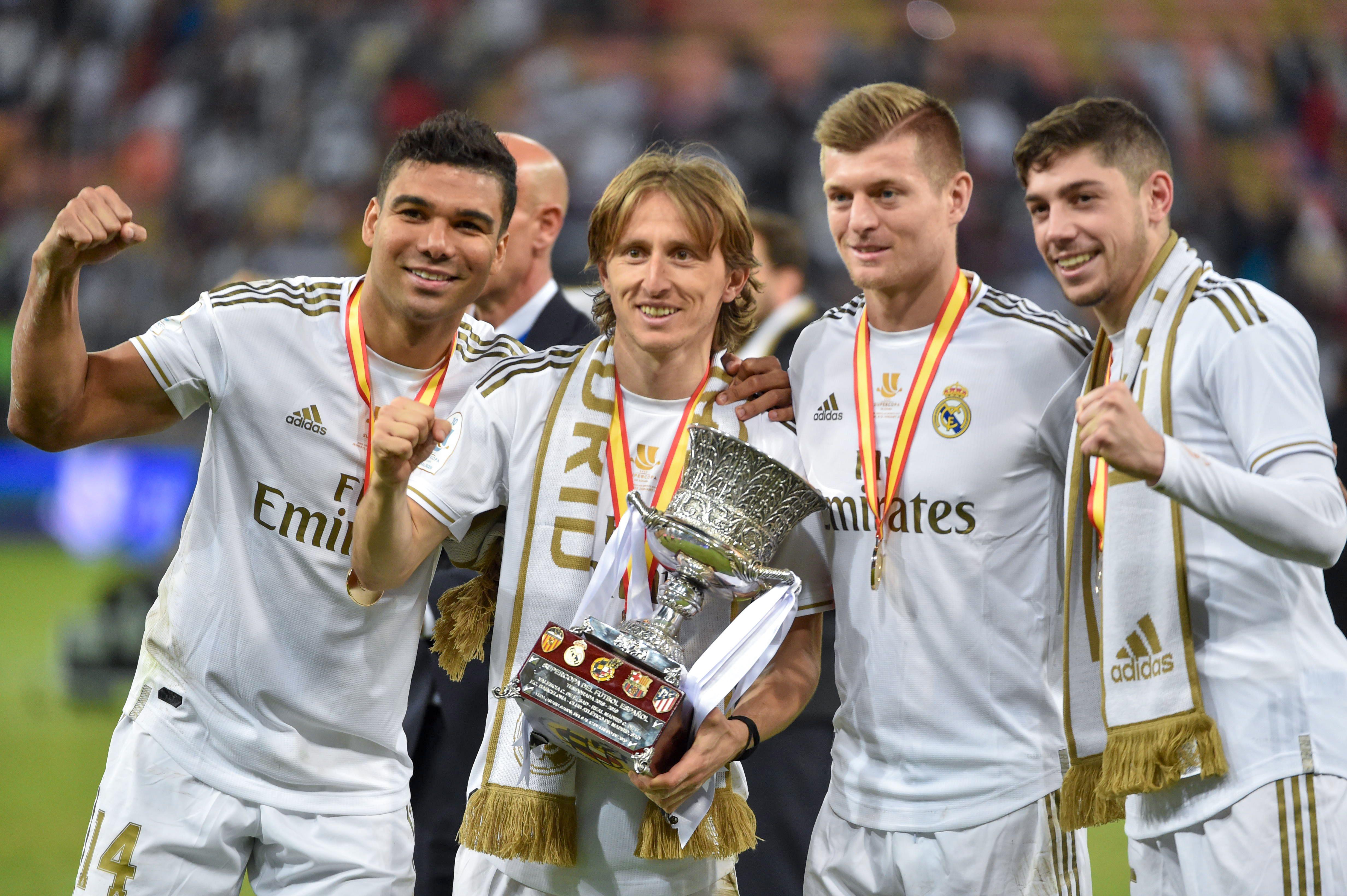 The formidable midfield unit delivered the goods for Real Madrid. (Photo by Fayez Nureldine/AFP via Getty Images)