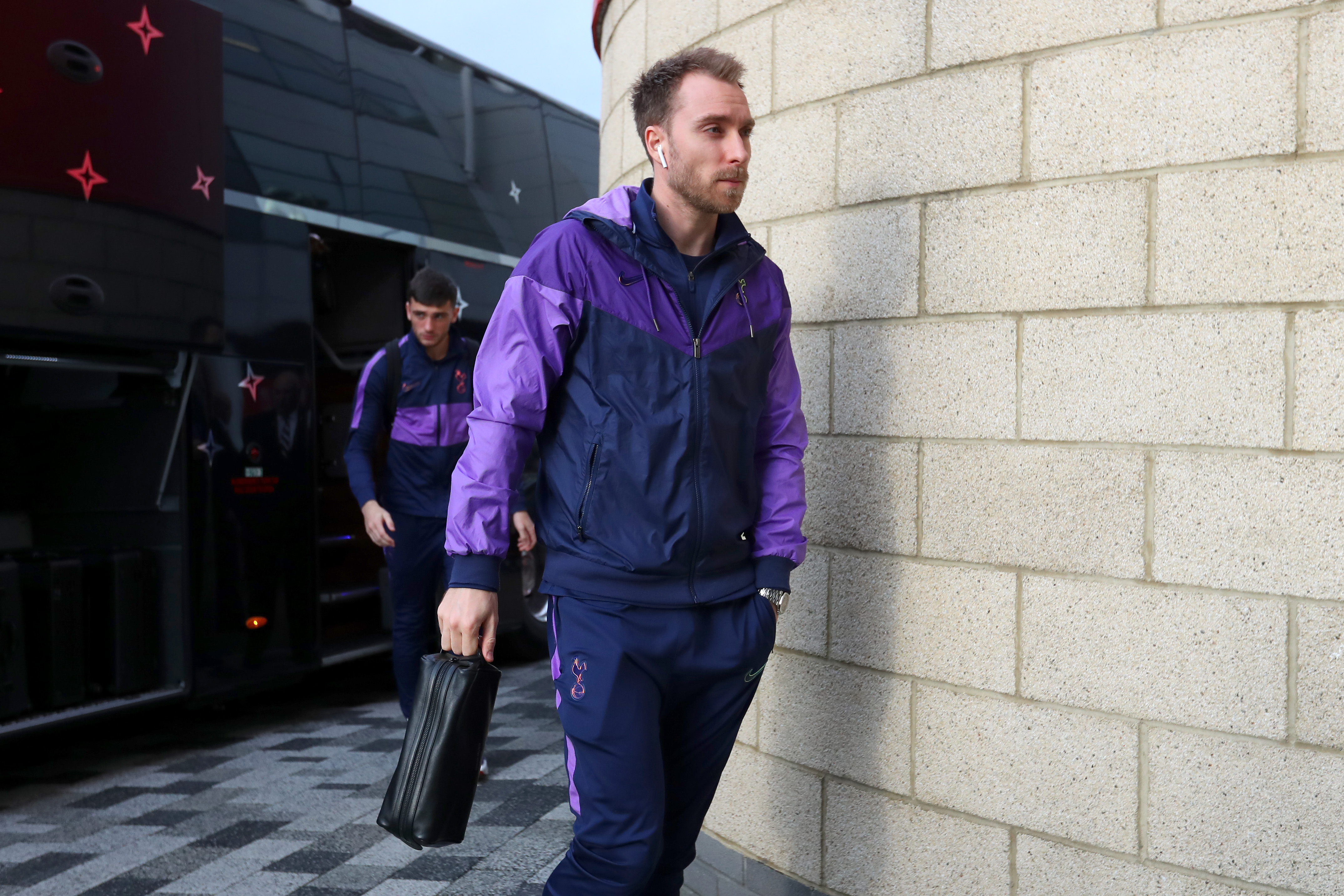 MIDDLESBROUGH, ENGLAND - JANUARY 05: Christian Eriksen of Tottenham Hotspur arrives at the stadium prior to the FA Cup Third Round match between Middlesbrough and Tottenham Hotspur at Riverside Stadium on January 05, 2020 in Middlesbrough, England. (Photo by Alex Livesey/Getty Images)