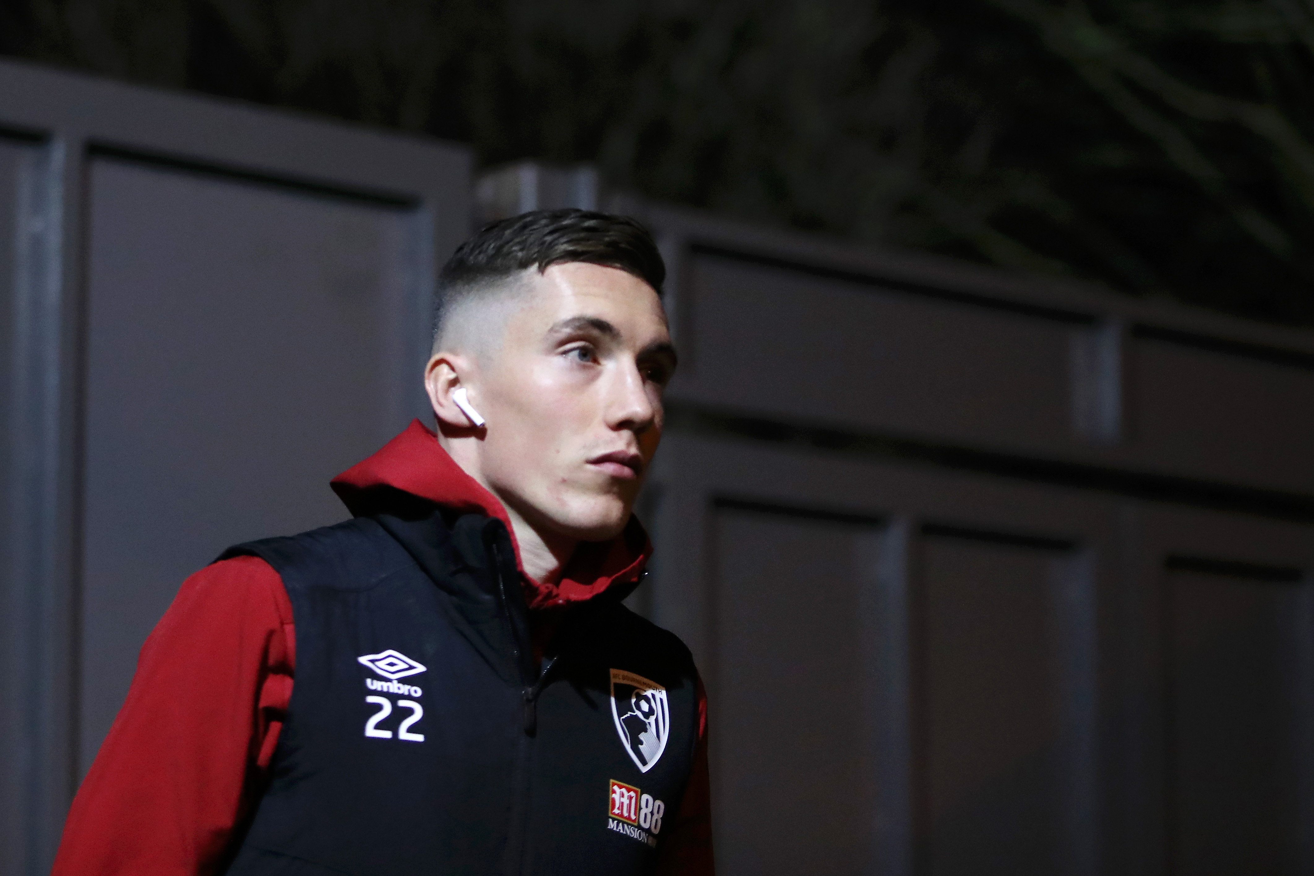 LONDON, ENGLAND - DECEMBER 03: Harry Wilson of AFC Bournemouth arrives at the stadium ahead of the Premier League match between Crystal Palace and AFC Bournemouth  at Selhurst Park on December 03, 2019 in London, United Kingdom. (Photo by Jack Thomas/Getty Images)