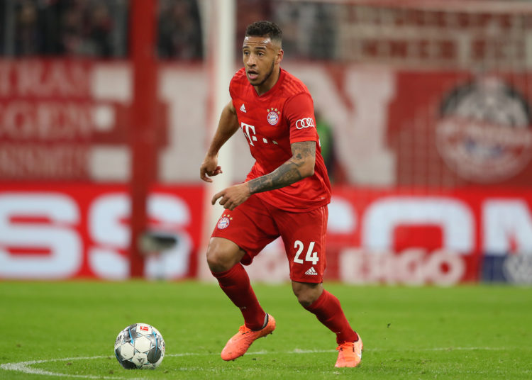MUNICH, GERMANY - FEBRUARY 05:  Corentin Tolisso of FC Bayern Muenchen runs with the ball during the DFB Cup round of sixteen match between FC Bayern Muenchen and TSG 1899 Hoffenheim at Allianz Arena on February 05, 2020 in Munich, Germany. (Photo by Alexander Hassenstein/Bongarts/Getty Images)