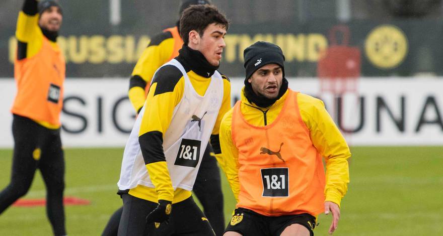Giovanni Reyna and Mahmoud Dahoud in training (Photo by BVB.de)